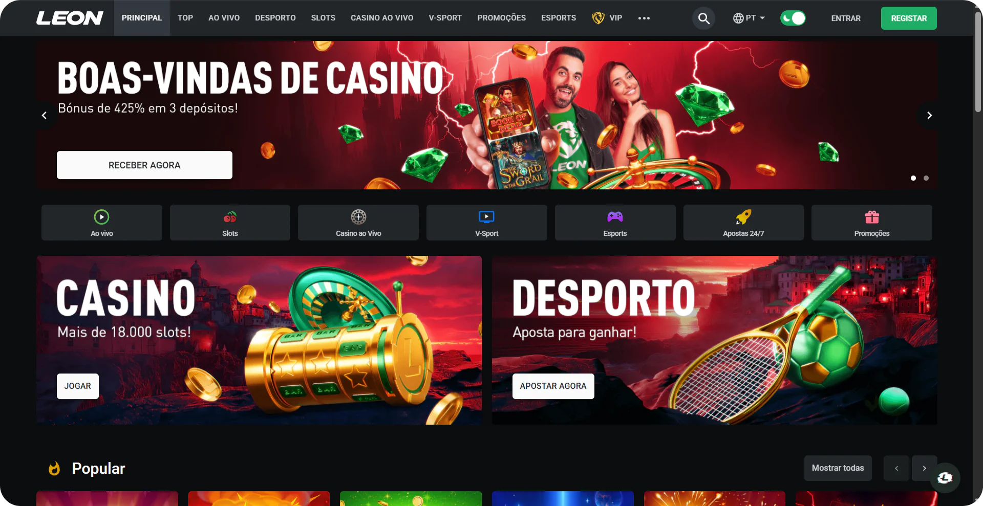Leon casino verificação opcional Portugal