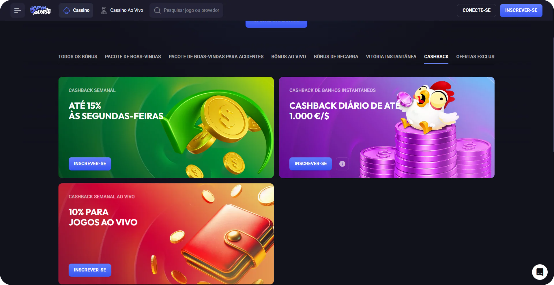 Spinaura sistema cashback semanal Portugal