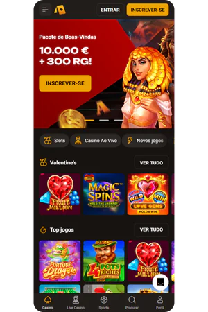 SlotLair casino homepage interface in Portuguese with featured games