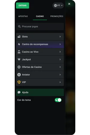 leon casino navigation menu displaying game categories and sections