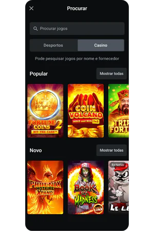 leon casino search engine interface for finding games