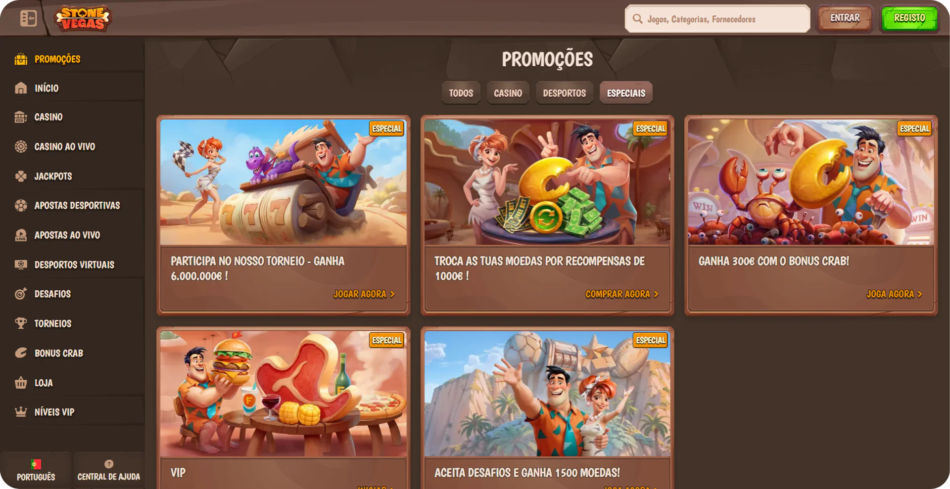StoneVegas ofertas exclusivas VIP Portugal